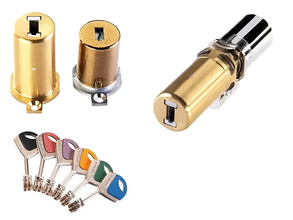 La gamme des cylindres monobloc et jeux de cylindres Fichet Fichet 787M, avec leur clés personnalisables.